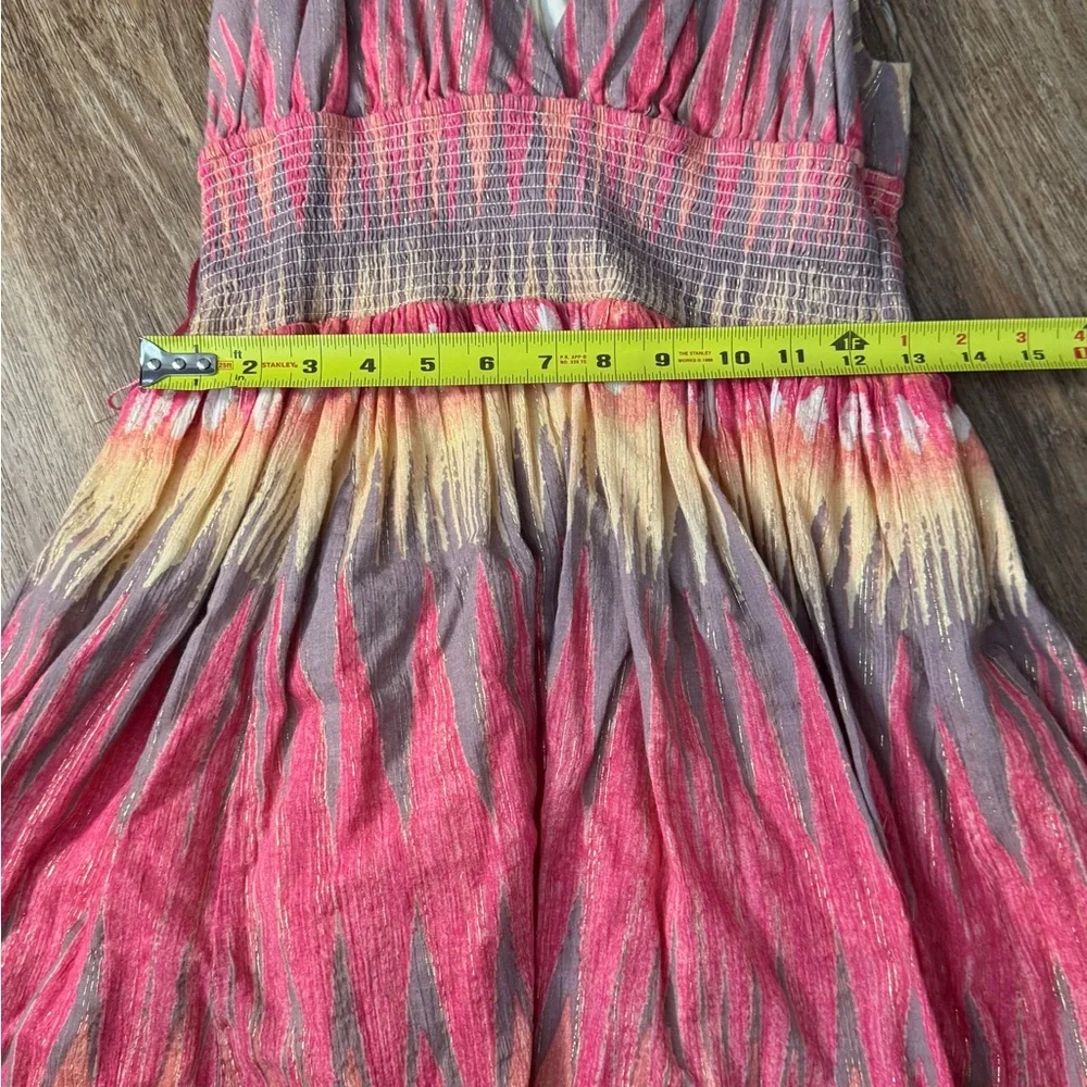 Free People Indian Summer Lurex Mini Dress Size Medium Boho Festival - Picture 6 of 9